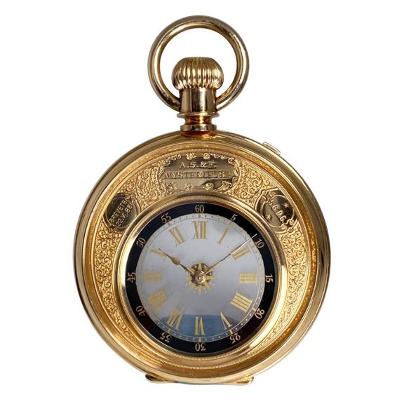 Rare Swiss 18K gold double sided pocket watch Circa 1888