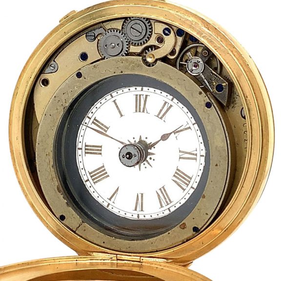 Rare Swiss 18K gold double sided pocket watch Circa 1888 Rare Swiss 18K gold double sided pocket watch Circa 1888