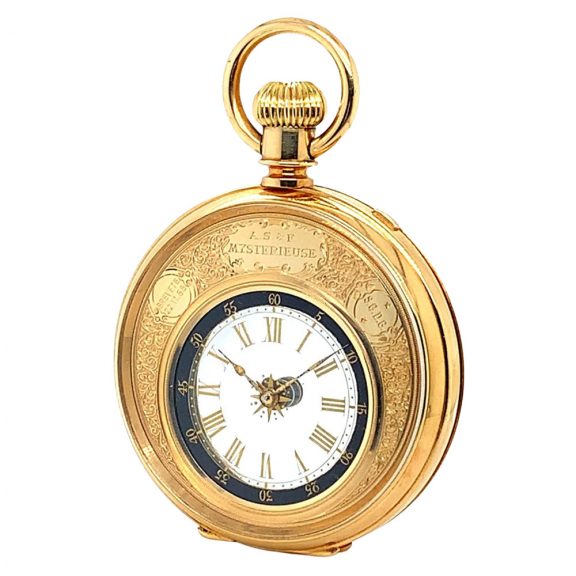 Rare Swiss 18K gold double sided pocket watch Circa 1888 Rare Swiss 18K gold double sided pocket watch Circa 1888