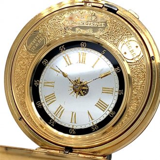 Rare Swiss 18K gold double sided pocket watch Circa 1888
