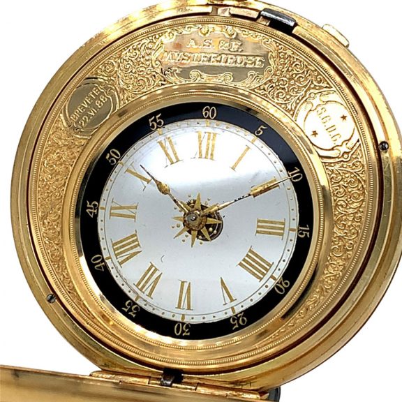Rare Swiss 18K gold double sided pocket watch Circa 1888 Rare Swiss 18K gold double sided pocket watch Circa 1888