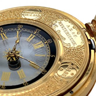 Rare Swiss 18K gold double sided pocket watch Circa 1888