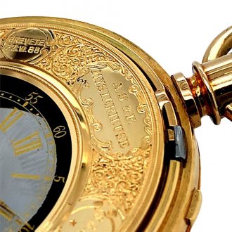 Rare Swiss 18K gold double sided pocket watch Circa 1888