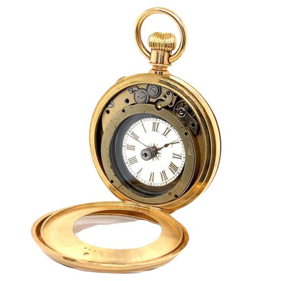 Rare Swiss 18K gold double sided pocket watch Circa 1888 Rare Swiss 18K gold double sided pocket watch Circa 1888