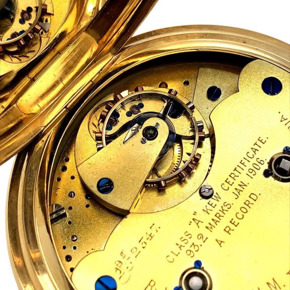 English 18K gold split seconds chronograph Circa 1902 English 18K gold split seconds chronograph Circa 1902