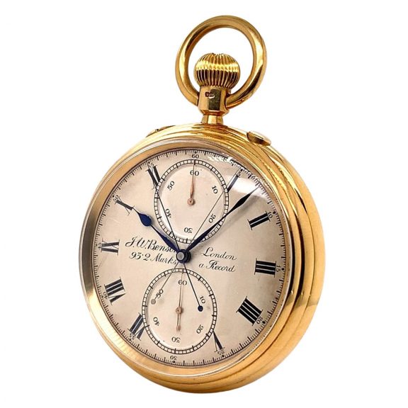 English 18K gold split seconds chronograph Circa 1902 English 18K gold split seconds chronograph Circa 1902