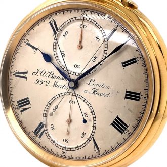 English 18K gold split seconds chronograph Circa 1902