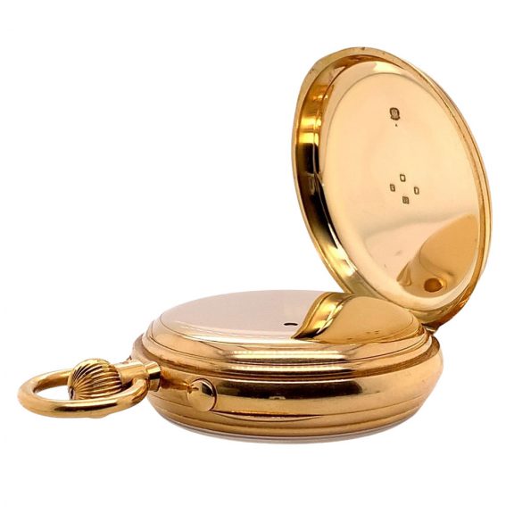 English 18K gold split seconds chronograph Circa 1902 English 18K gold split seconds chronograph Circa 1902