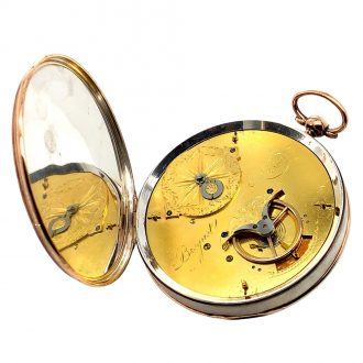 France/Italian open faced souscription type watch Circa 1820