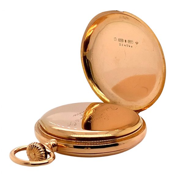 Swiss 18K rose gold hunting cased lever watch Circa 1900 Swiss 18K rose gold hunting cased lever watch Circa 1900