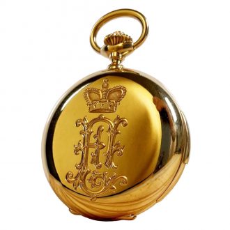 Swiss 18K gold quarter repeating lever pocket watch Circa 1865
