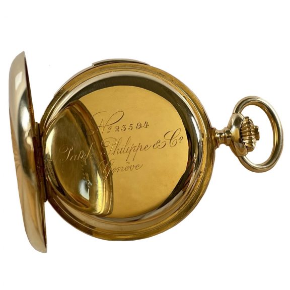 Swiss 18K gold quarter repeating lever pocket watch Circa 1865 Swiss 18K gold quarter repeating lever pocket watch Circa 1865