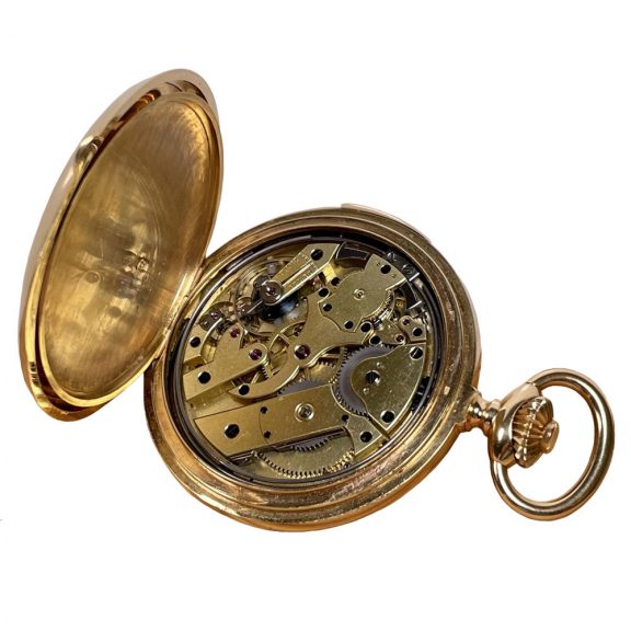 Swiss 18K gold quarter repeating lever pocket watch Circa 1865 Swiss 18K gold quarter repeating lever pocket watch Circa 1865