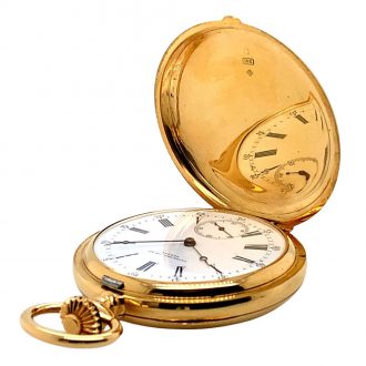 Swiss 18K gold quarter repeating lever pocket watch Circa 1865