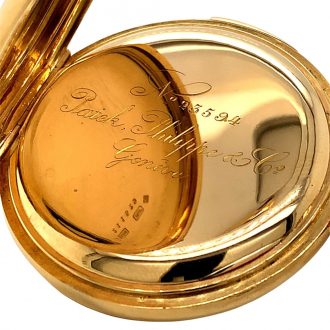 Swiss 18K gold quarter repeating lever pocket watch Circa 1865