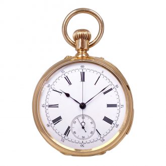 Swiss rose gold five minute repeating lever chronograph Circa 1879
