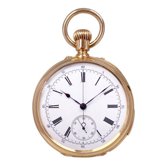 Swiss rose gold five minute repeating lever chronograph Circa 1879