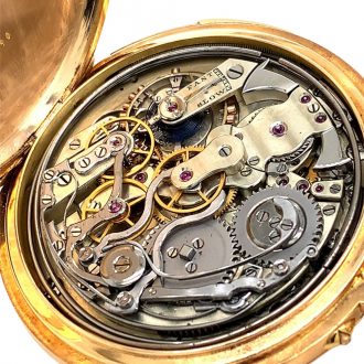 Swiss rose gold five minute repeating lever chronograph Circa 1879