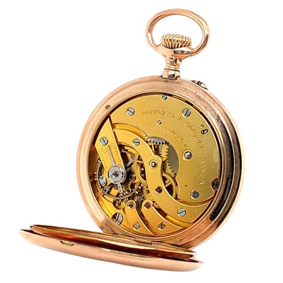 Flat Swiss 14K rose gold open faced lever watch Circa 1905 Flat Swiss 14K rose gold open faced lever watch Circa 1905