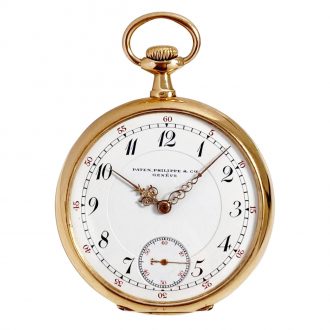 Swiss 14K rose gold open faced lever pocket watch Circa 1907