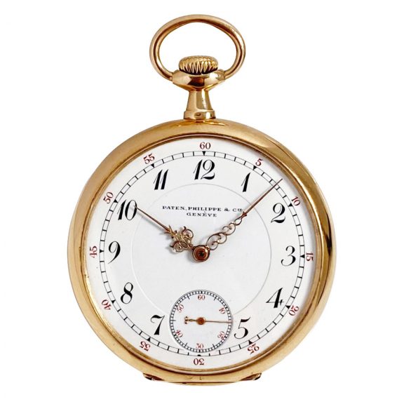 Swiss 14K rose gold open faced lever pocket watch Circa 1907