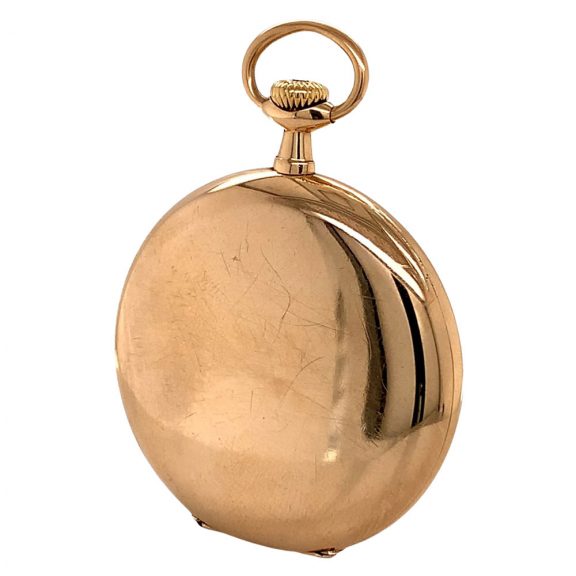 Swiss 14K rose gold open faced lever pocket watch Circa 1907 Swiss 14K rose gold open faced lever pocket watch Circa 1907