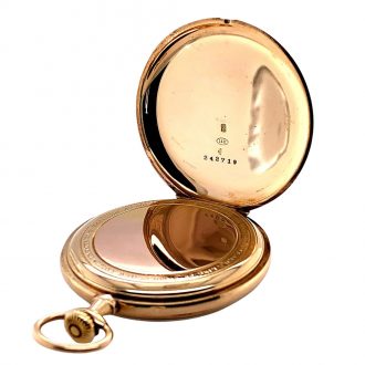 Swiss 14K rose gold open faced lever pocket watch Circa 1907