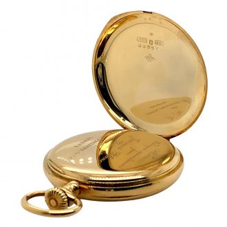 Swiss 18 carat gold open faced lever pocket watch Circa 1912