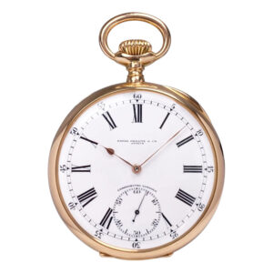 Large Swiss 18K rose gold open faced lever watch Circa 1909