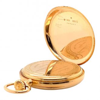 Large Swiss 18K rose gold open faced lever watch Circa 1909
