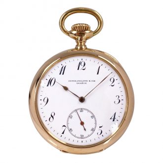 Swiss 18 carat gold open faced lever pocket watch Circa 1897