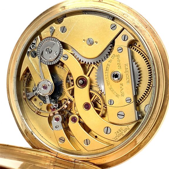 Swiss 18 carat gold open faced lever pocket watch Circa 1897 Swiss 18 carat gold open faced lever pocket watch Circa 1897