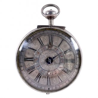 Fine German silver one handed coach clock with alarm Circa 1700