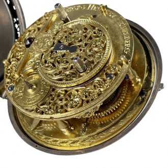Fine German silver one handed coach clock with alarm Circa 1700