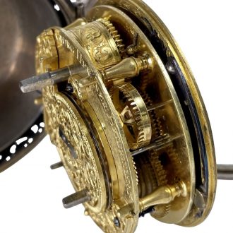 Fine German silver one handed coach clock with alarm Circa 1700