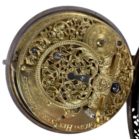 Fine German silver one handed coach clock with alarm Circa 1700 Fine German silver one handed coach clock with alarm Circa 1700