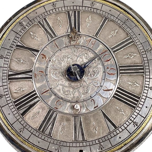 Fine German silver one handed coach clock with alarm Circa 1700 Fine German silver one handed coach clock with alarm Circa 1700