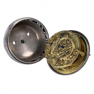 Fine German silver one handed coach clock with alarm Circa 1700