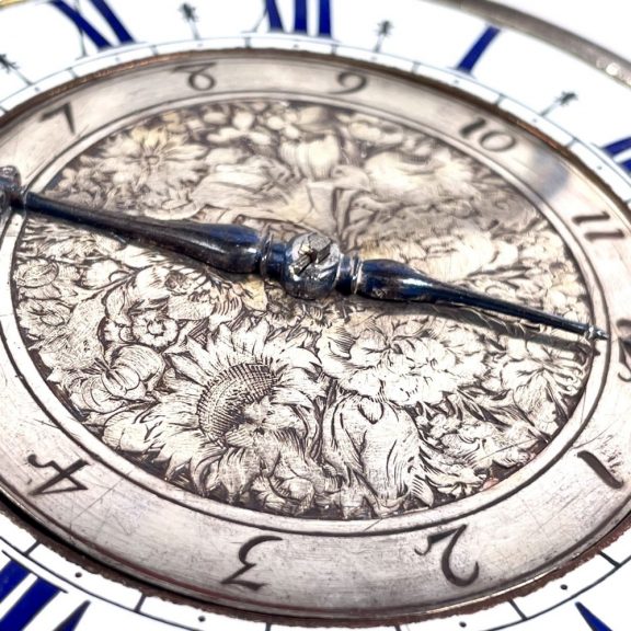 French silver half hour and hour striking coach clock Circa 1650 French silver half hour and hour striking coach clock Circa 1650