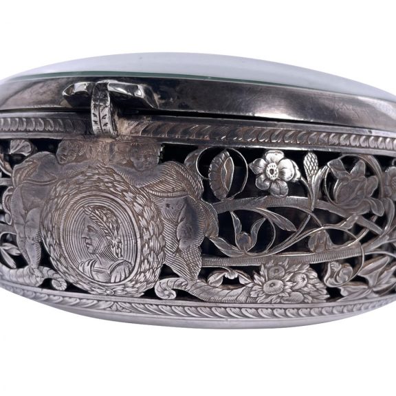 French silver half hour and hour striking coach clock Circa 1650 French silver half hour and hour striking coach clock Circa 1650