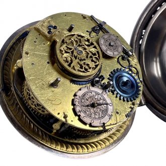 French silver half hour and hour striking coach clock Circa 1650