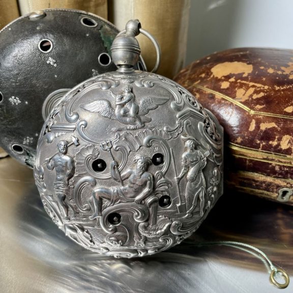 German repeating coach clock with self strike and date Circa 1740 German repeating coach clock with self strike and date Circa 1740