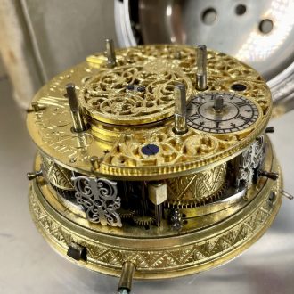 German repeating coach clock with self strike and date Circa 1740