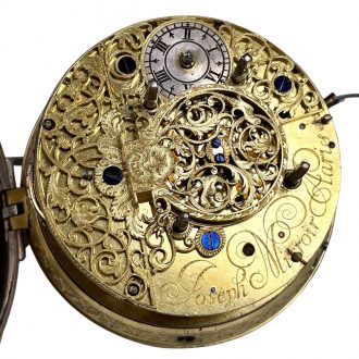 German repeating coach clock with self strike and date Circa 1740
