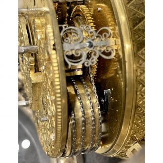 German repeating coach clock with self strike and date Circa 1740
