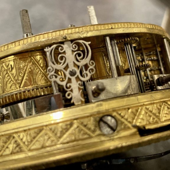 German repeating coach clock with self strike and date Circa 1740 German repeating coach clock with self strike and date Circa 1740