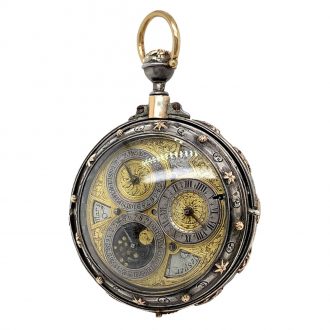 Austrian silver and rose gold astronomical verge watch Circa 1700