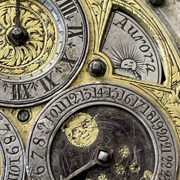 Austrian silver and rose gold astronomical verge watch Circa 1700 Austrian silver and rose gold astronomical verge watch Circa 1700