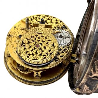 Austrian silver and rose gold astronomical verge watch Circa 1700