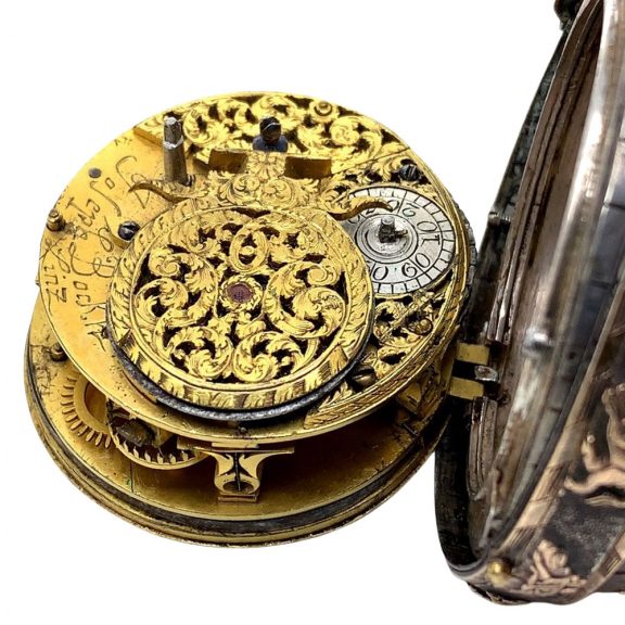 Austrian silver and rose gold astronomical verge watch Circa 1700 Austrian silver and rose gold astronomical verge watch Circa 1700